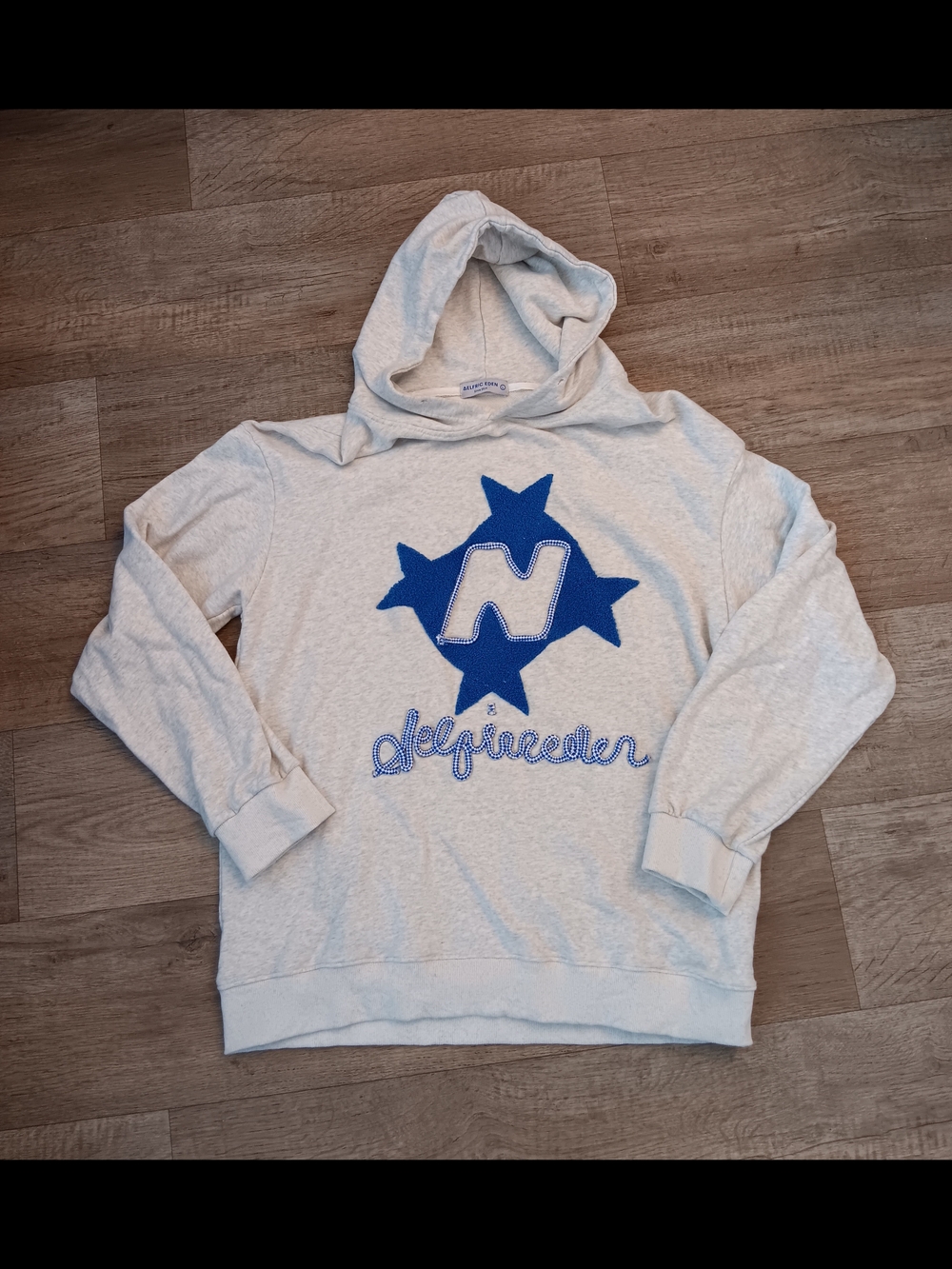 Aelfric Eden Light Gray Hoodie with Blue Star Logo
